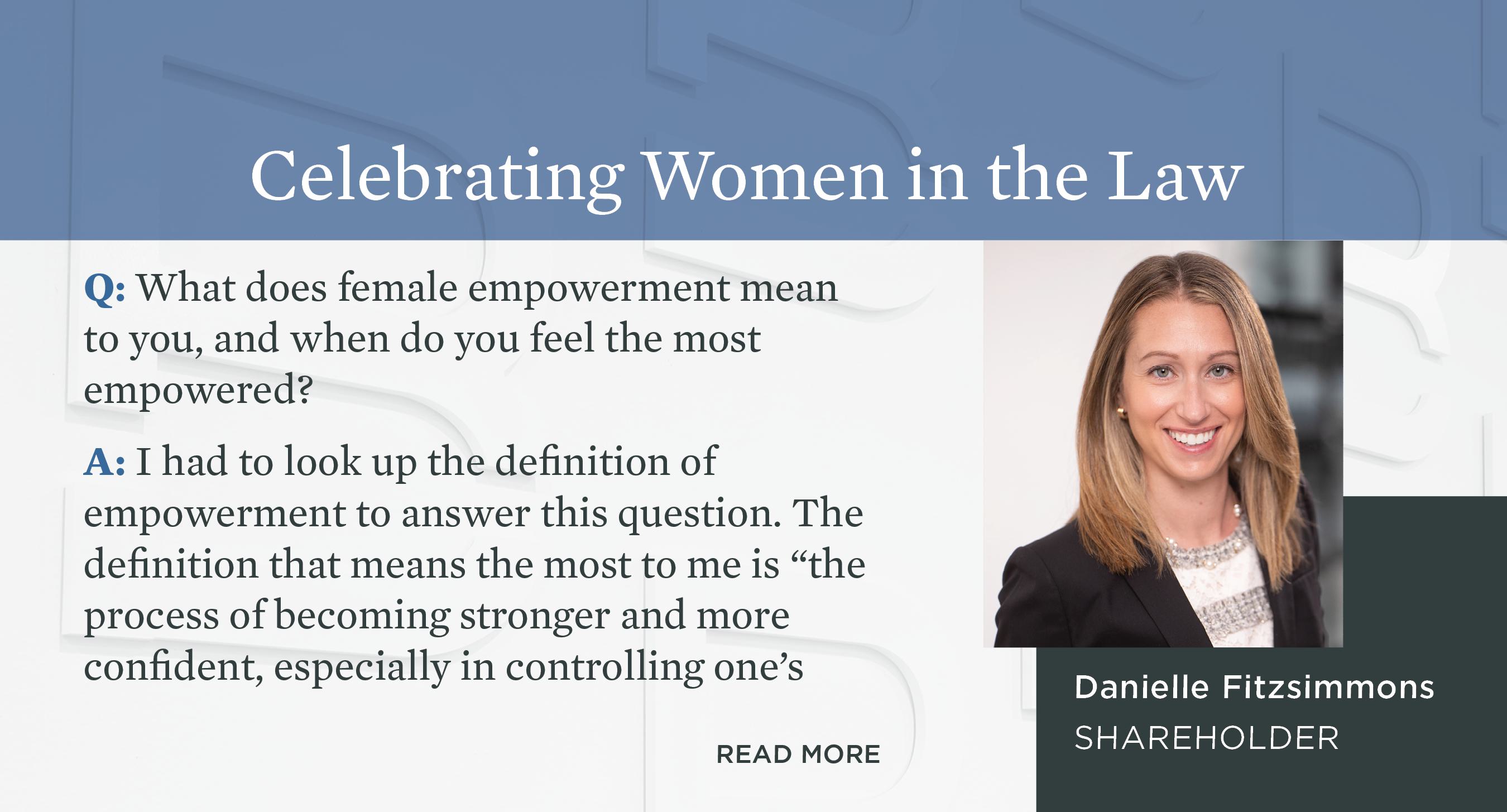 Celebrating Women in the Law Danielle Fitzsimmons graphic