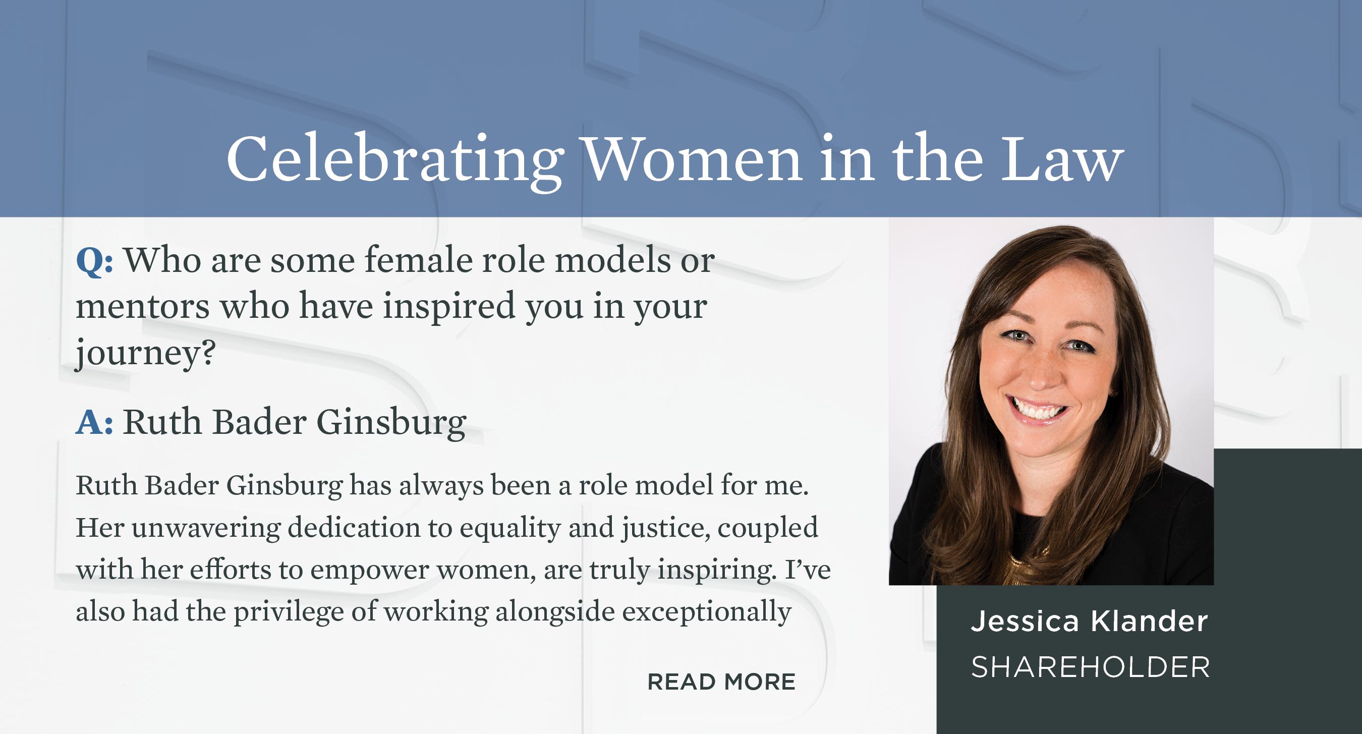 Jessica Klander Women in the Law graphic