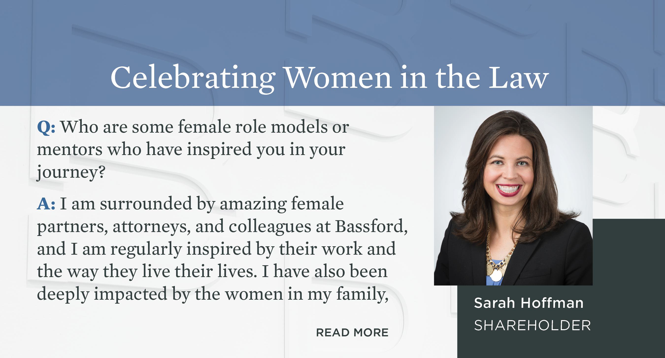 Sarah Hoffman Women in the Law graphic
